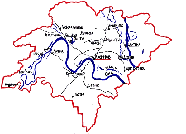Карта Касимовского района